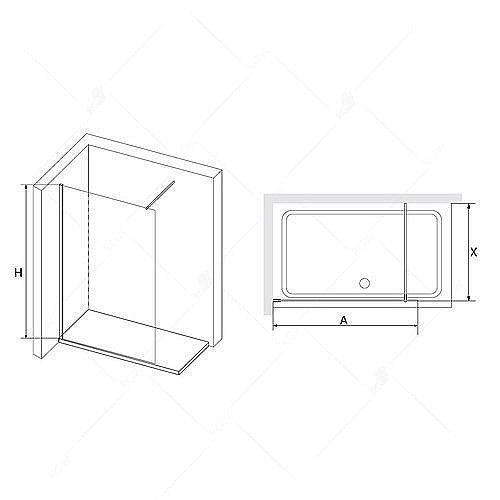 Душевое ограждение RGW Walk In WA-010 90 прозрачное купить в интернет-магазине Sanbest