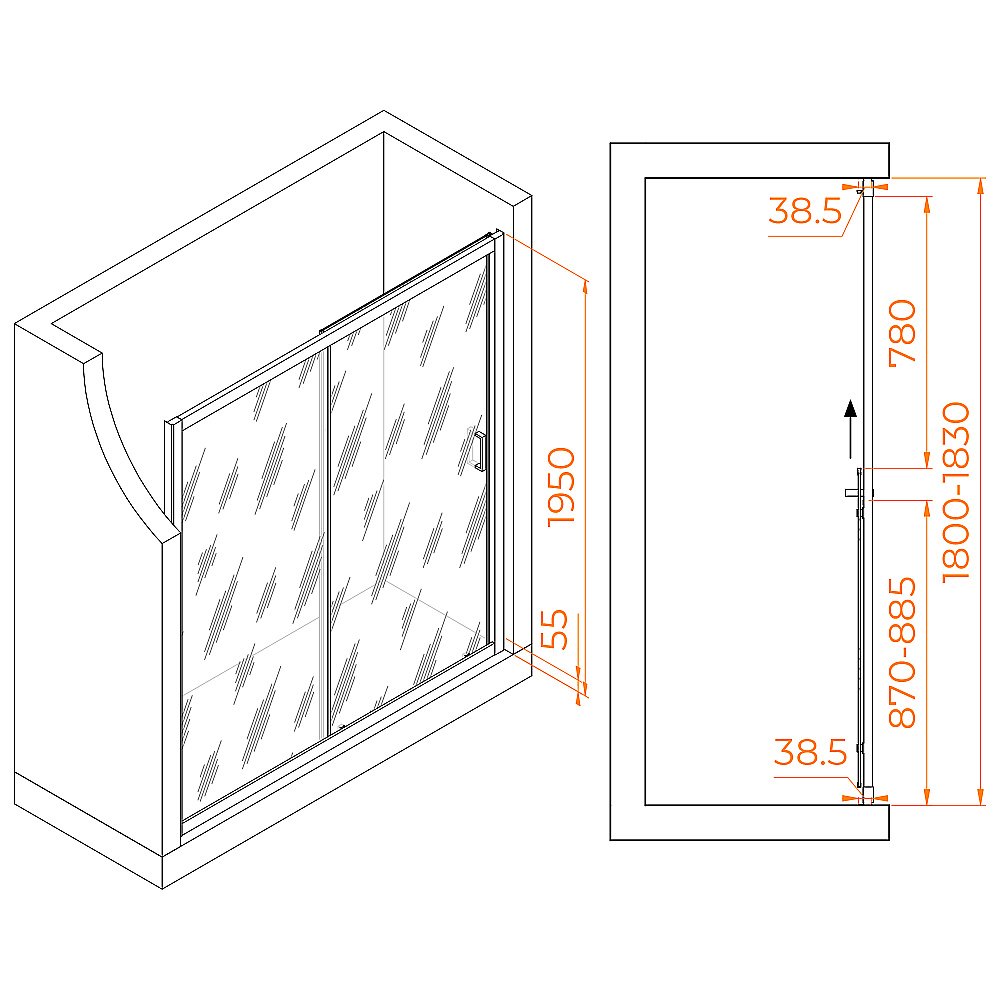Душевая дверь RGW Passage PA-016 180 купить в интернет-магазине Sanbest