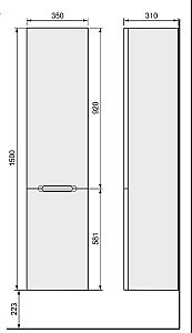 Пенал Jorno Modul 150 для ванной в интернет-магазине сантехники Sanbest