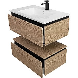 Нижняя тумба Cezares SLIDER-800-1C-PI-RT-P дуб тангент для ванной в интернет-магазине сантехники Sanbest