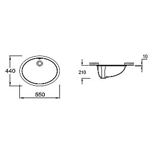 Раковина встраиваемая Jacob Delafon Caxton E2211-0 55 белая купить в интернет-магазине Sanbest
