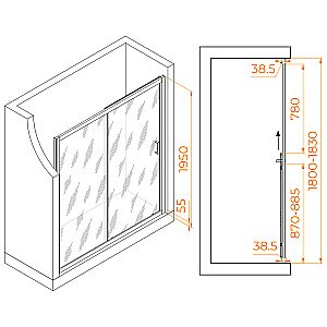 Душевая дверь RGW Passage PA-016 180 купить в интернет-магазине Sanbest
