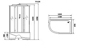 Душевая кабина Niagara "Luxe 7712W", 80x120 см, правосторонняя, тропический душ купить в интернет-магазине Sanbest