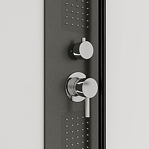 Душевая кабина Black&White Galaxy 110х80 8708000GM с гидромассажем, стекло прозрачное/профиль оружейная сталь купить в интернет-магазине Sanbest