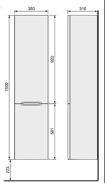 Пенал Jorno Modul 150 для ванной в интернет-магазине сантехники Sanbest