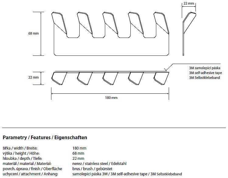 Планка с 5ю крючками Bemeta Niva 101106045 купить в интернет-магазине сантехники Sanbest