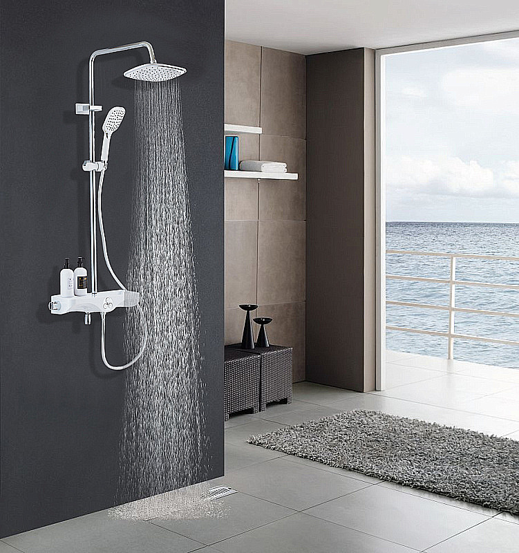 Душевая система Azario AZ-821 хром/белая купить в интернет-магазине сантехники Sanbest