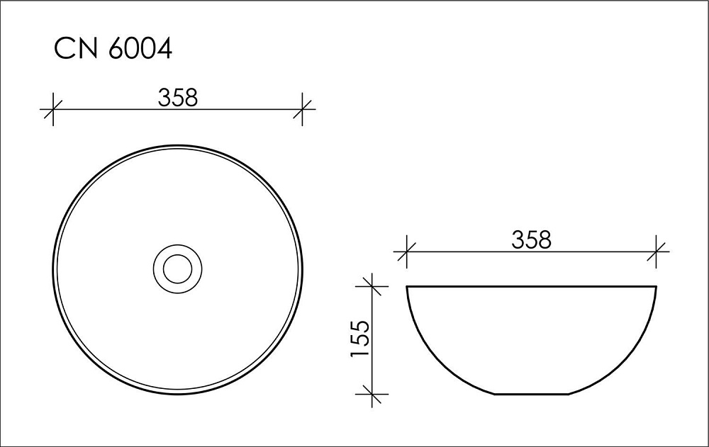 Раковина накладная Ceramica Nova Element CN6004 35 черный матовый купить в интернет-магазине Sanbest