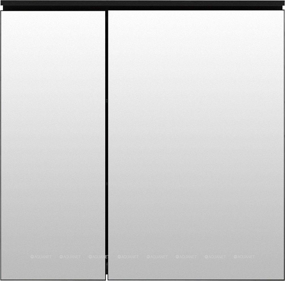 Зеркальный шкаф De Aqua Алюминиум 261759 80 черный купить в интернет-магазине сантехники Sanbest