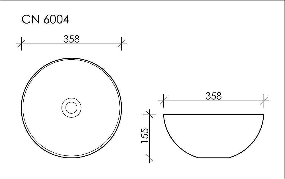 Раковина накладная Ceramica Nova Element CN6004 35 черный матовый купить в интернет-магазине Sanbest