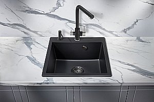 Мойка кухонная Milacio Murcia 51 Cuarzo MC.77021 черная матовая купить в интернет-магазине сантехники Sanbest