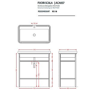 Консоль с раковиной Artceram FUORI SCALA ACA057/TFL03517 черная/без полки для ванной в интернет-магазине сантехники Sanbest