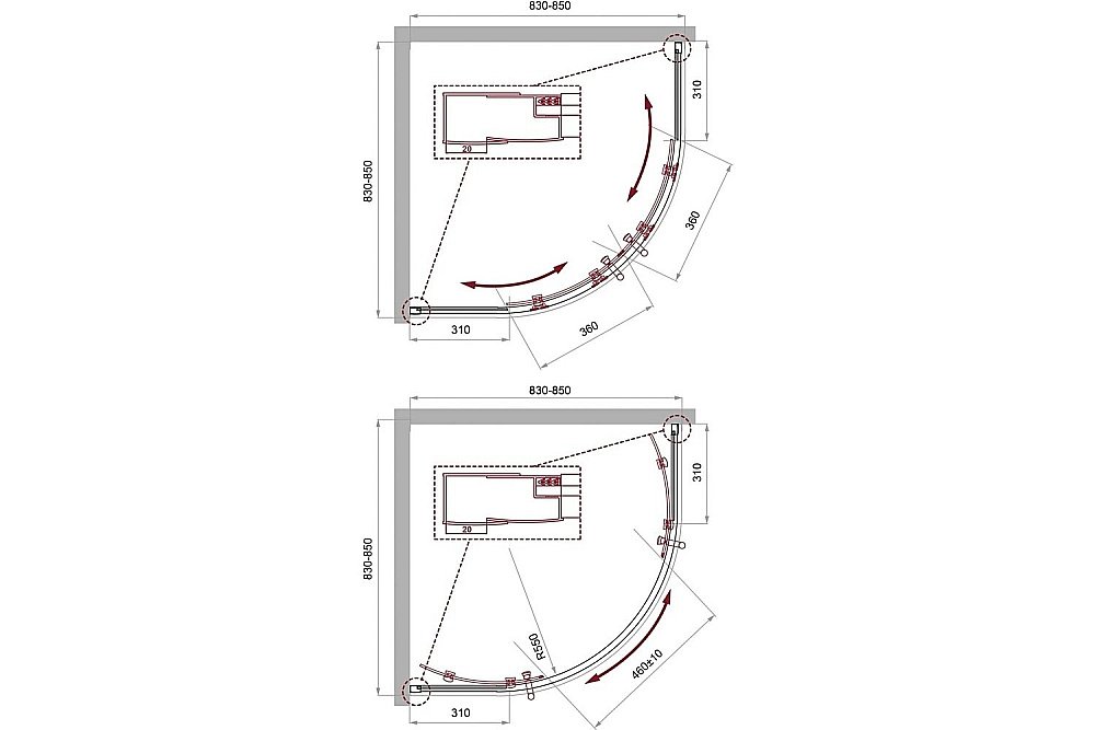 Душевой уголок BelBagno UNO 195-R-2 85x85 прозрачный/хром купить в интернет-магазине Sanbest
