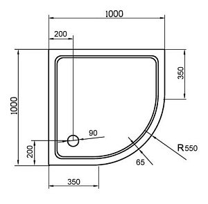 Душевой поддон Cezares TRAY-M-R-35-W 100х100 купить в интернет-магазине Sanbest