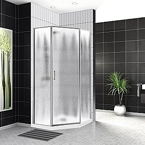 Душевой уголок BelBagno UNO-195-P-1-90-CH-CR 90х90 стекло шиншилла/профиль хром купить в интернет-магазине Sanbest