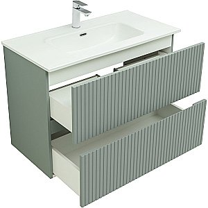 Тумба с раковиной Aquanet Джейн 90 313319 мисти грин для ванной в интернет-магазине Sanbest