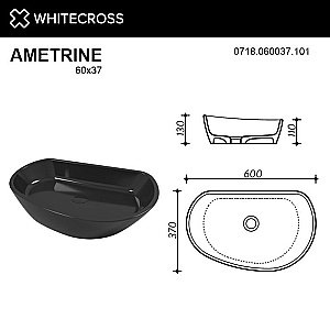 Раковина накладная WhiteCross Ametrine 60 0718.060037.101 черная купить в интернет-магазине Sanbest