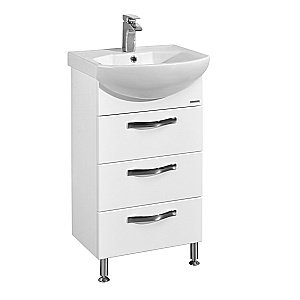 Тумба с раковиной Акватон Ария 50 Н белая глянцевая для ванной в интернет-магазине Sanbest