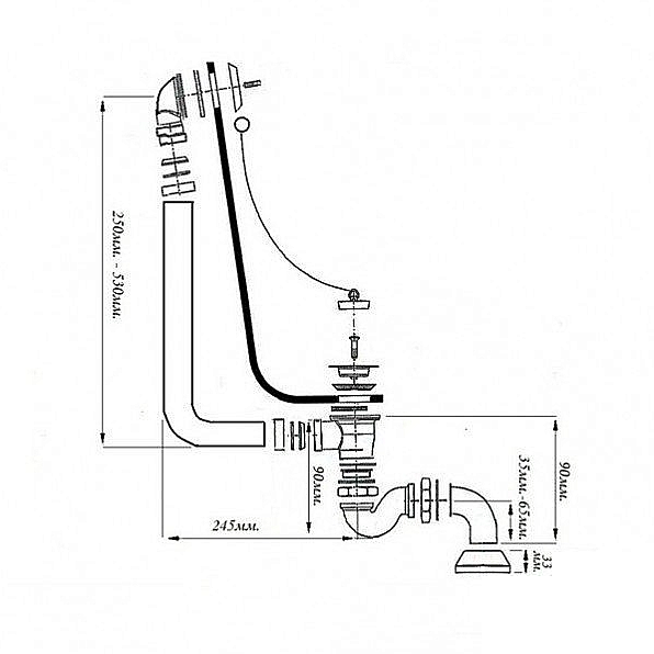 Слив перелив Magliezza 927BM черный матовый купить в интернет-магазине сантехники Sanbest