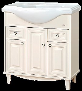 Тумба с раковиной напольная Misty Шармель 80 бежевая эмаль для ванной в интернет-магазине Sanbest