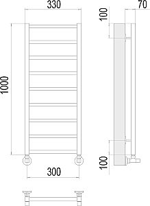 Полотенцесушитель водяной Terminus Контур П9 300х1000 купить в интернет-магазине сантехники Sanbest