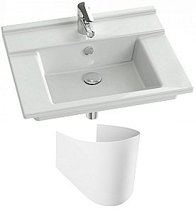 Раковина на полупьедестале Jacob Delafon STRUKTURA EXI 60 EXI112-00+19085-00 белая купить в интернет-магазине Sanbest