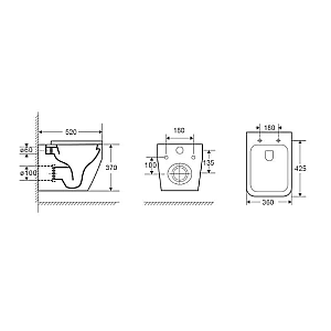 Унитаз подвесной Grossman GR-4410SQ белый, безободковый, с крышкой микролифт, слив торнадо купить в интернет-магазине Sanbest