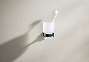 Стакан Aquatek Классик AQ4504MB стекло матовое/черный матовый купить в интернет-магазине сантехники Sanbest