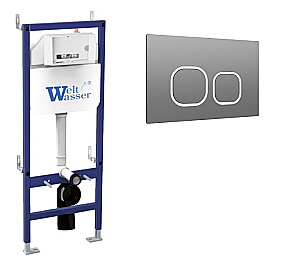 Инсталляция для унитаза WeltWasser WW BAMBERG 460 GR 10000014417 кнопка серая купить в интернет-магазине сантехники Sanbest