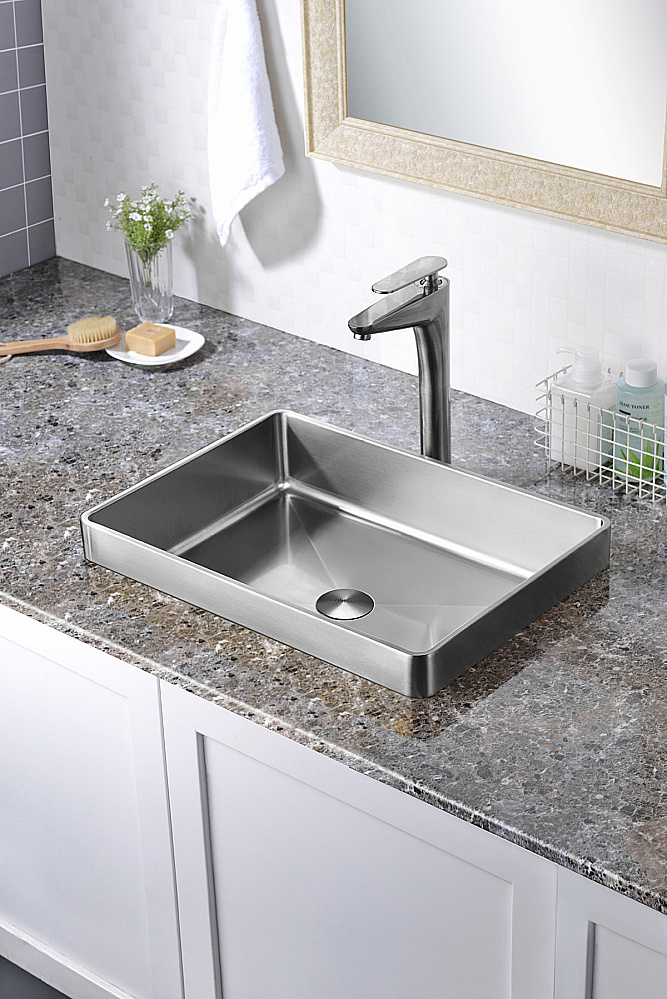 Раковина врезная сверху ABBER Wasser Kreis 51 AF2401SP сатин купить в интернет-магазине Sanbest