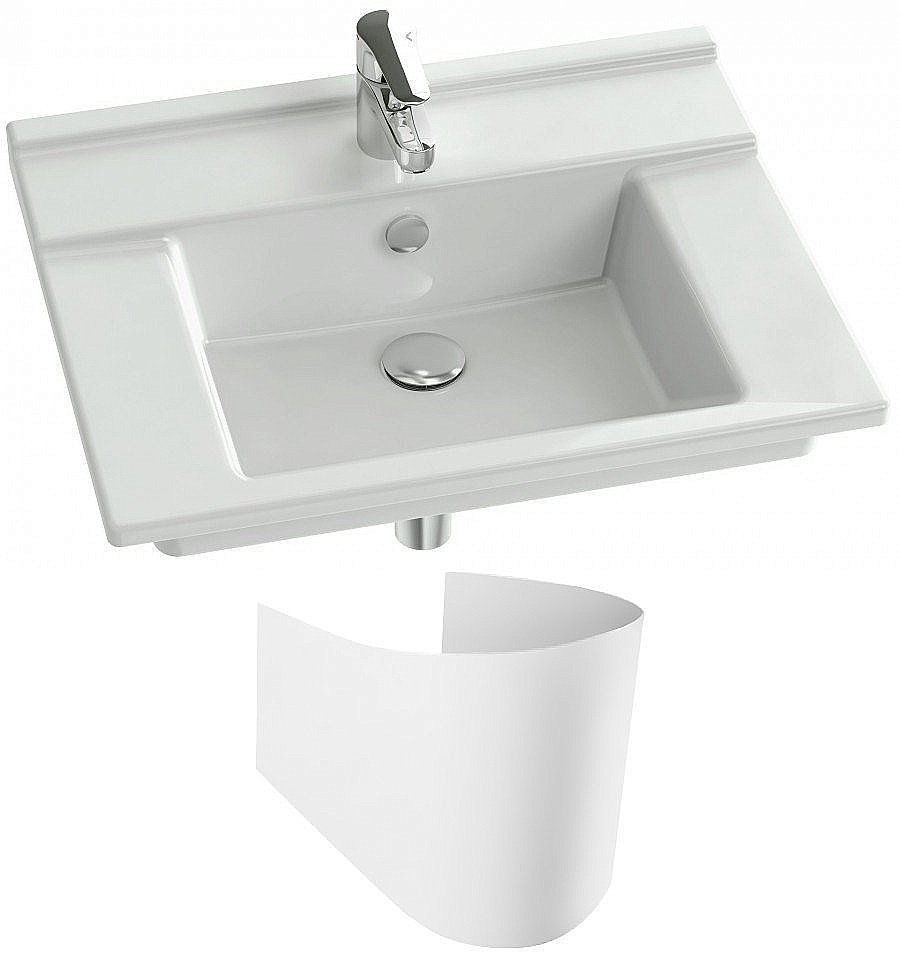 Раковина на полупьедестале Jacob Delafon STRUKTURA EXI 60 EXI112-00+19085-00 белая купить в интернет-магазине Sanbest