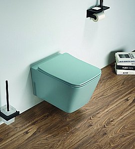 Унитаз подвесной CeramaLux 5170MLG зеленый матовый, безободковый, с крышкой микролифт купить в интернет-магазине Sanbest