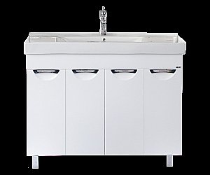 Тумба с раковиной напольная Misty София 100 белая эмаль для ванной в интернет-магазине Sanbest