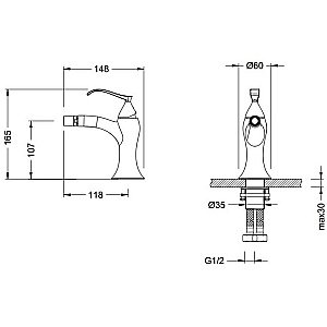 Смеситель для биде Schein Pure 8027023 купить в интернет-магазине сантехники Sanbest