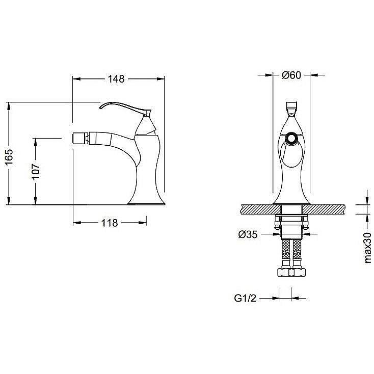 Смеситель для биде Schein Pure 8027023 купить в интернет-магазине сантехники Sanbest