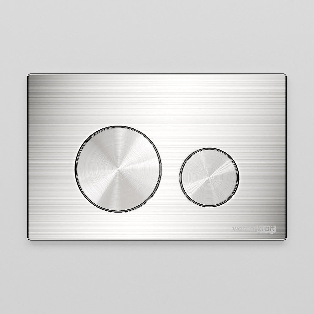 Кнопка для инсталяции WasserKraft BN02 брашированный никель купить в интернет-магазине сантехники Sanbest