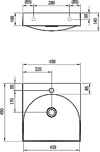 Раковина Ravak Lite XJX01245002 белый купить в интернет-магазине Sanbest