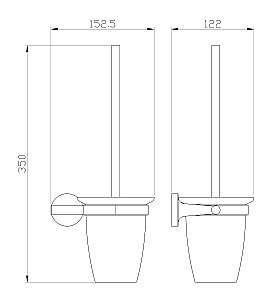 Туалетный ершик в комплекте WONZON & WOGHAND SIMPLE, Брашированное золото (WW-6529-BG) купить в интернет-магазине сантехники Sanbest