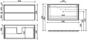 Тумба с раковиной Sancos Cento CN100W белый глянец для ванной в интернет-магазине Sanbest