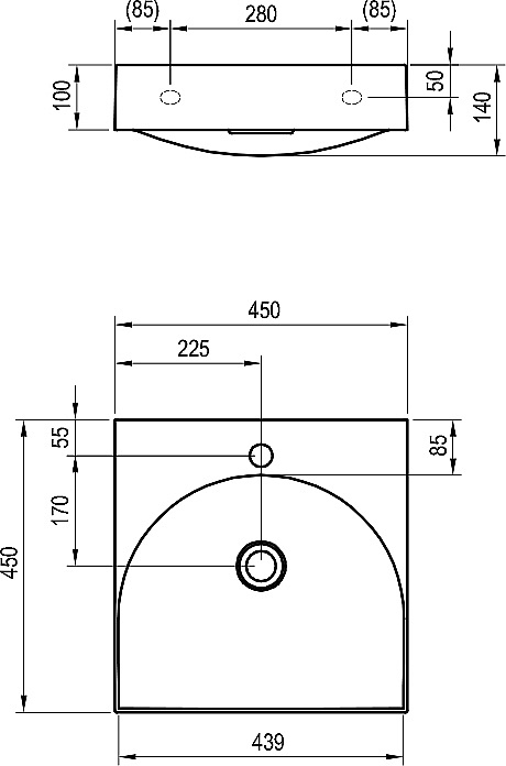Раковина Ravak Lite XJX01245002 белый купить в интернет-магазине Sanbest