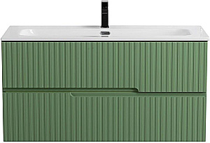 Тумба с раковиной Cezares DUET-N 100 DUET-N-1000-2C-SO-PS-P фисташковый софт для ванной в интернет-магазине Sanbest