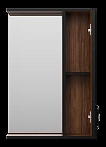 Зеркало со шкафом Misty Кедр 50 П-Кед04050-011 черный/орех в ванную от интернет-магазине сантехники Sanbest