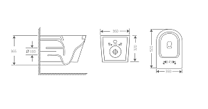 Унитаз подвесной River ONTARIO 520 MG 10000013710 серый матовый, безободковый, с крышкой микролифт, слив торнадо купить в интернет-магазине Sanbest