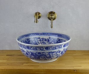 Раковина накладная Bronze de Luxe Dragons 41 6050 с декором купить в интернет-магазине Sanbest