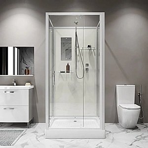 Душевая кабина Niagara Standart ST80/15Q/BK 80х80 стекло прозрачное/профиль белый купить в интернет-магазине Sanbest