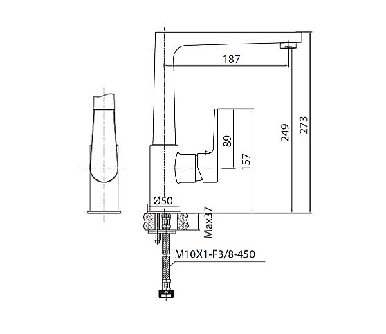 Смеситель для кухни Creavit Sharp SR8500S черный матовый купить в интернет-магазине сантехники Sanbest