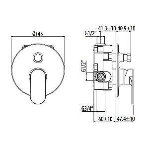 Смеситель для душа Gattoni H2Omix7000 7003470N0.CH купить в интернет-магазине сантехники Sanbest