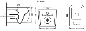 Унитаз подвесной Grossman GR-4447 безободковый, с крышкой микролифт купить в интернет-магазине Sanbest