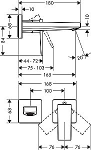 Смеситель для раковины Hansgrohe Metropol 165 32525000 купить в интернет-магазине сантехники Sanbest
