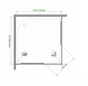 Душевой уголок Royal Bath RB12115HPD-C 115х120 матовый купить в интернет-магазине Sanbest